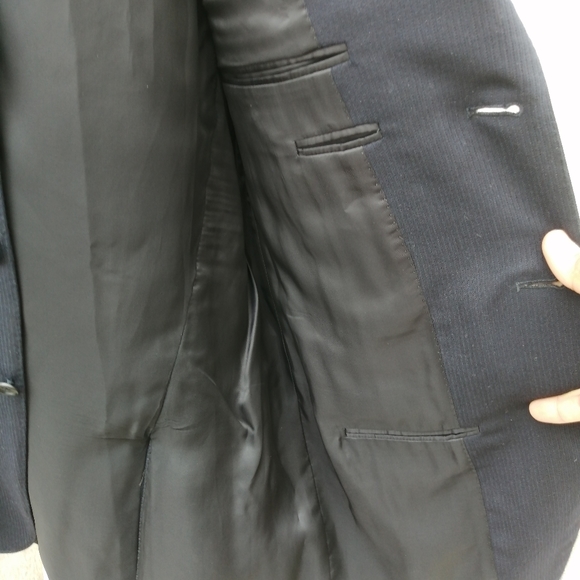 Canali Men Blazer Jacket Blue Three Button Lined Notch Lapel Suit Wool Italy 38R - Picture 5 of 9